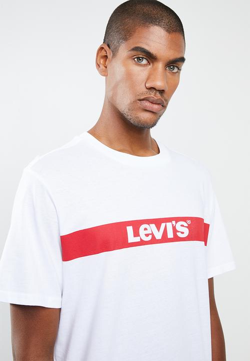 Levi’s® - Oversized graphic tee logo stripe - white