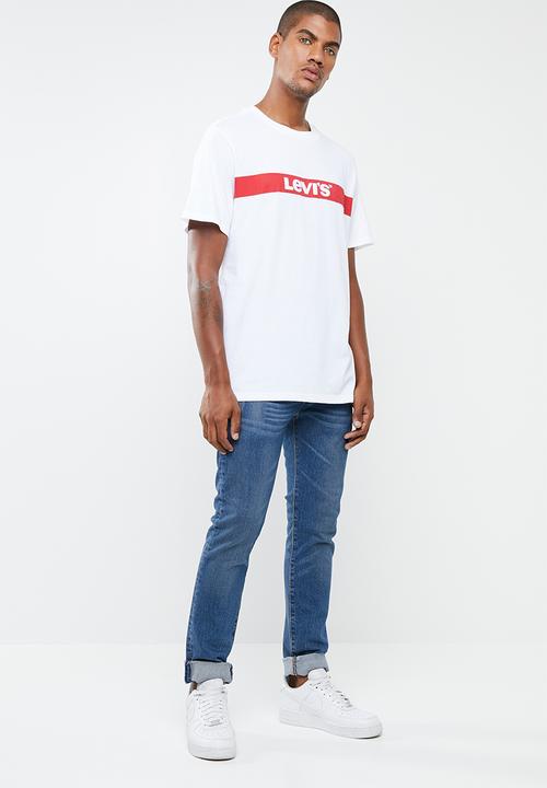 Levi’s® - Oversized graphic tee logo stripe - white