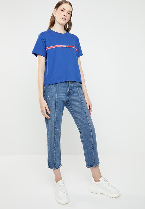 Levi’s® - Graphic varsity tee printed tape- surf - blue