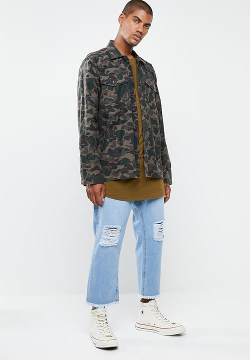 Brave Soul - Skater cropped ripped denim - blue