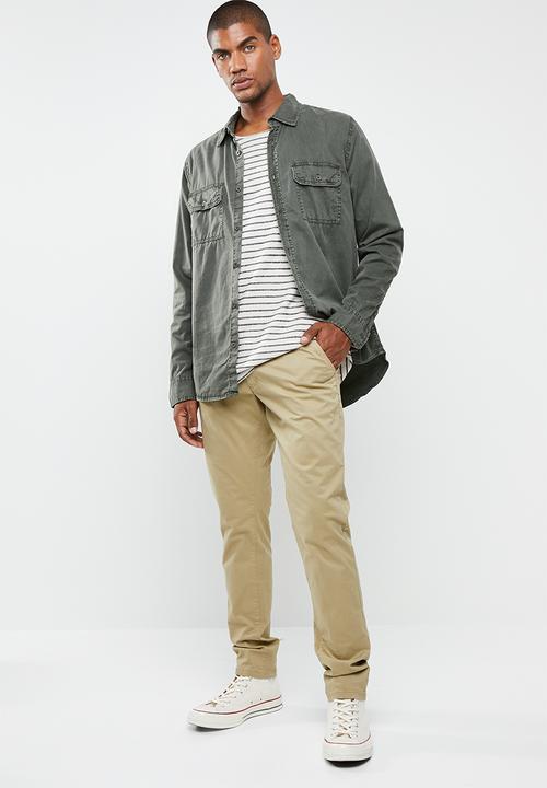 Brave Soul - Casual chino pants - stone
