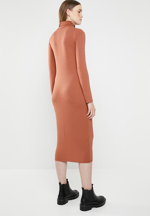 Superbalist - Poloneck bodycon - rust