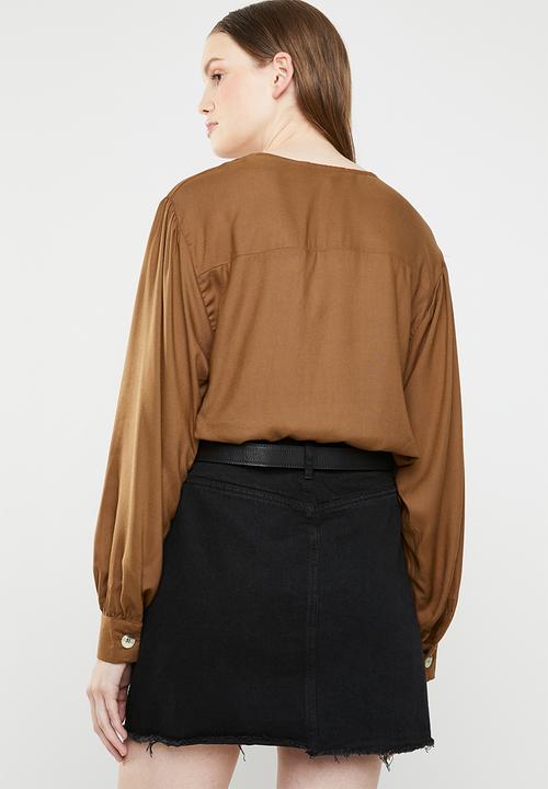 Superbalist - Button front blouse - brown