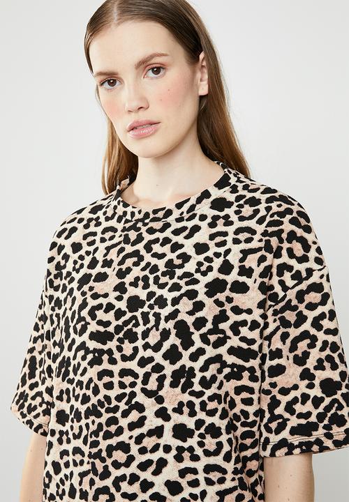 Superbalist - Animal boxy top - brown & black
