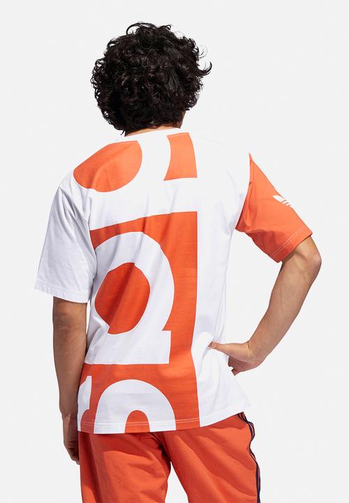 adidas Originals - Big Adi short Sleeve crew tee - orange & white 