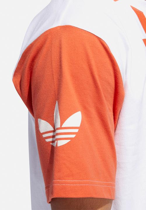 adidas Originals - Big Adi short Sleeve crew tee - orange & white 