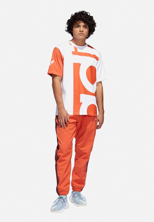 adidas Originals - Big Adi short Sleeve crew tee - orange & white 