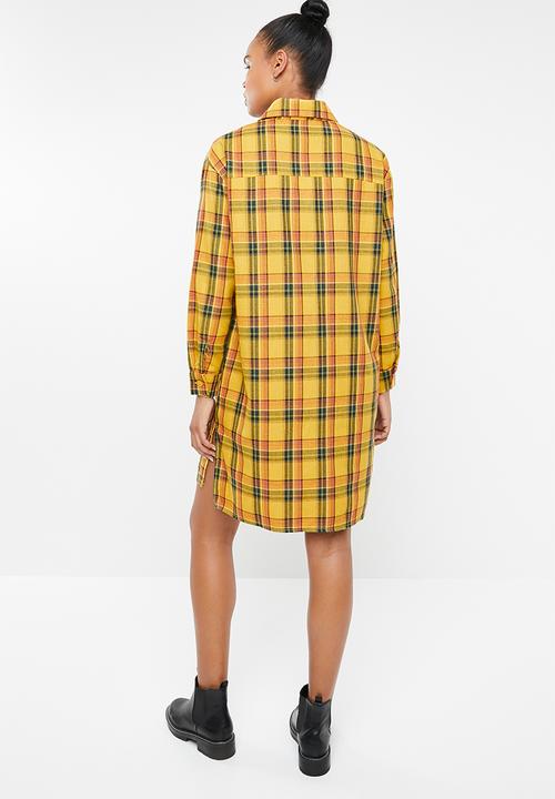 Superbalist - Longline shirt dress - yellow check