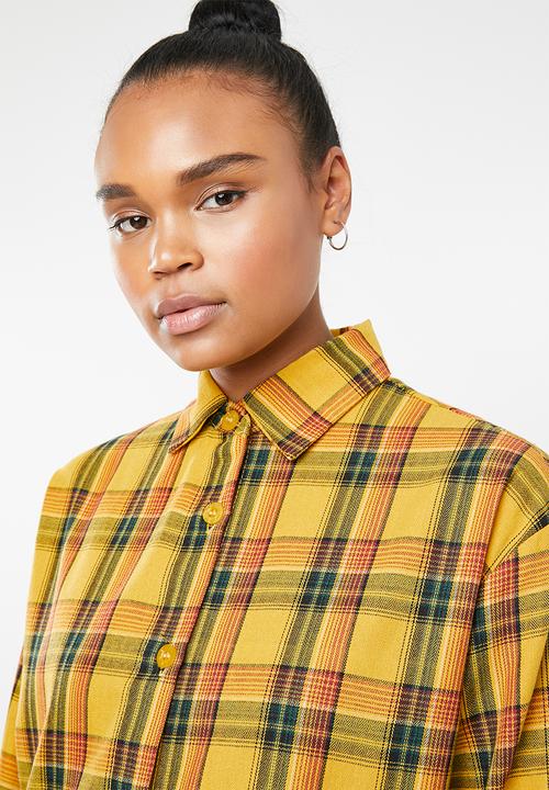 Superbalist - Longline shirt dress - yellow check