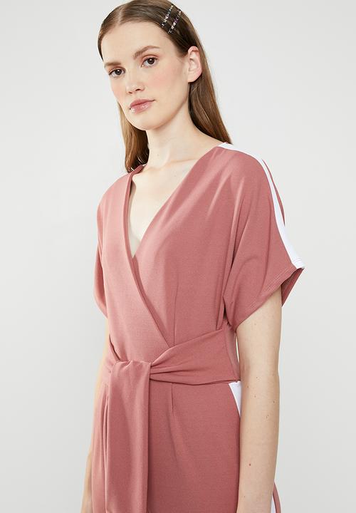 STYLE REPUBLIC - Contrast stripe jumpsuit - pink & white