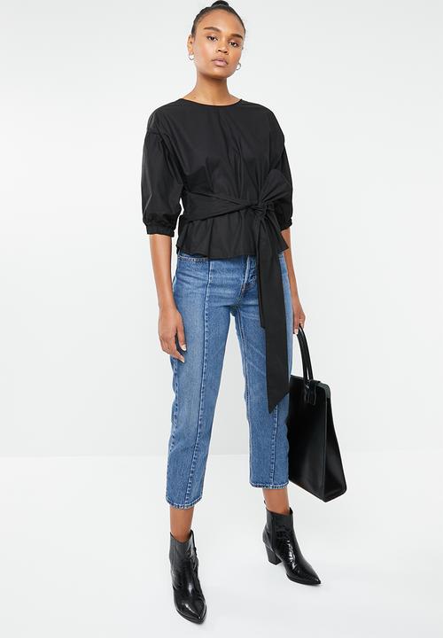 Superbalist - Tie front shell - black