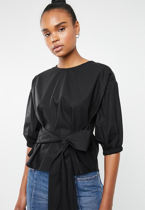 Superbalist - Tie front shell - black