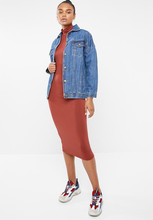 Superbalist - 2Pack poloneck dress - charcoal & rust