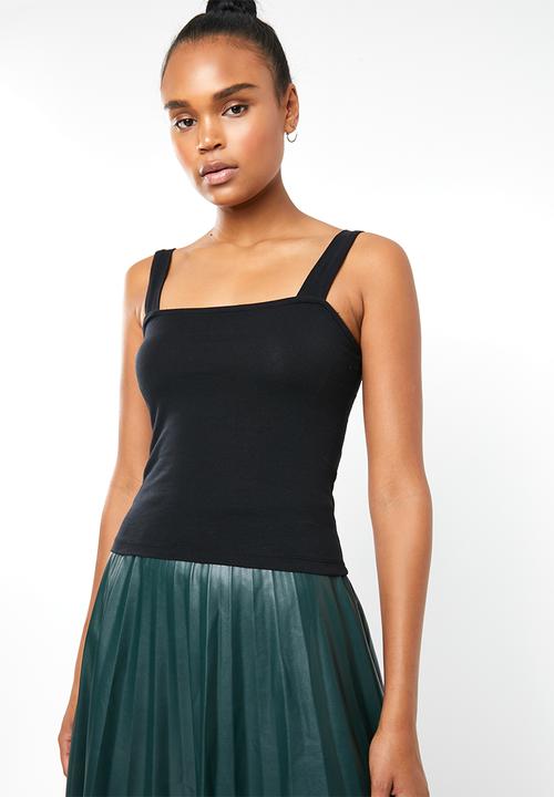 Superbalist - 2 Pack square neck vest - black and white