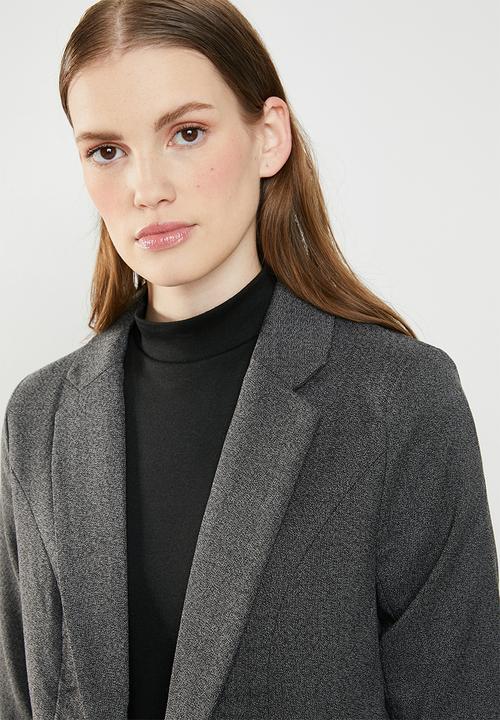 ONLY - Zoey ruched sleeve blazer - charcoal