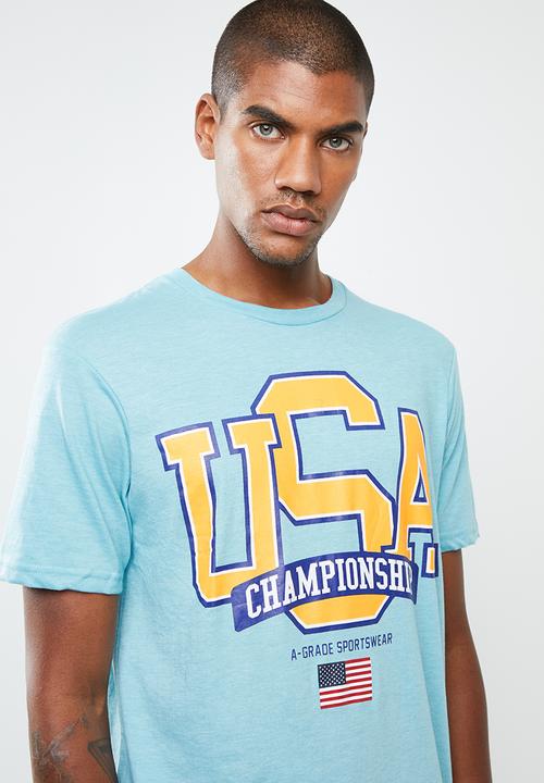 Cotton On - Usa champs Tbar tee - turquoise
