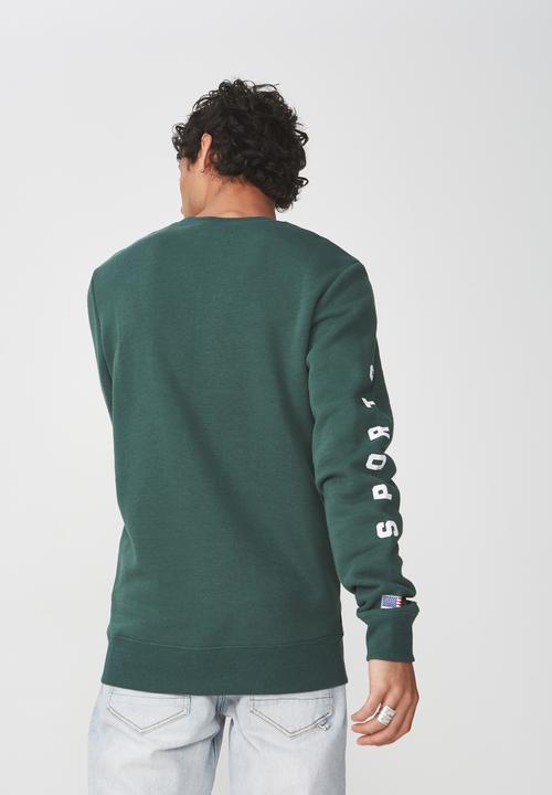 Cotton On - NYC 91 athletics crew fleece - green