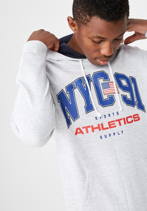 Cotton On - NYC 91 fleece pullover - grey