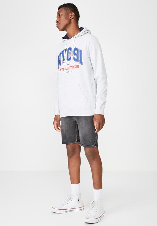 Cotton On - NYC 91 fleece pullover - grey