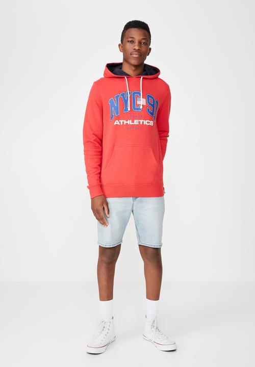 Cotton On - NYC 91 fleece pullover - red