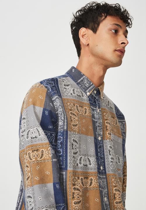 Cotton On - Long sleeve printed flannel shirt - multi