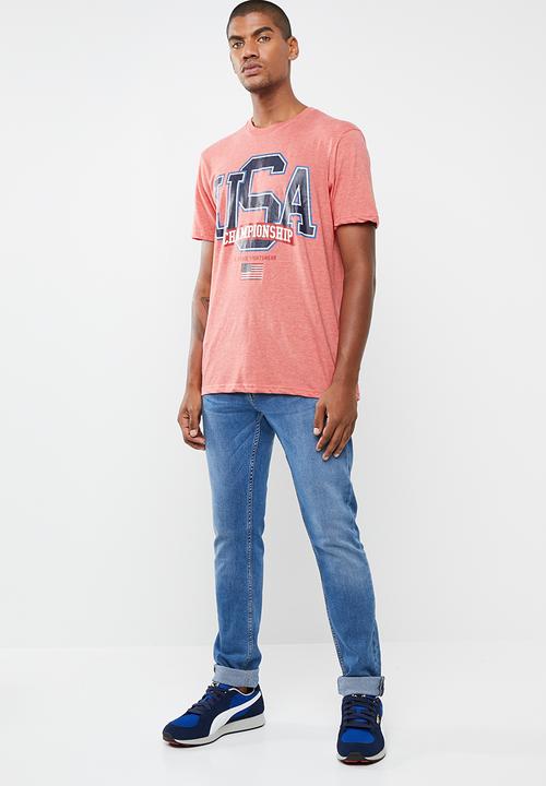 Cotton On - Usa champs Tbar tee - pink 