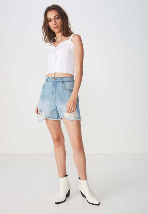 Cotton On - Lizzy lace up top - white