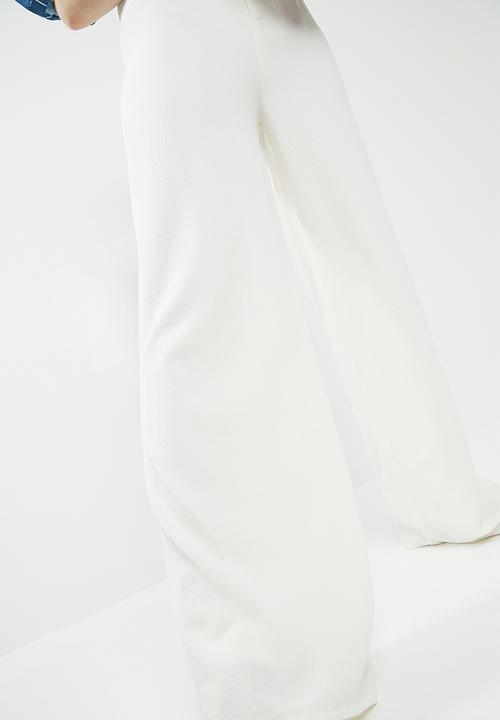 Missguided - Premium wide leg trousers - white