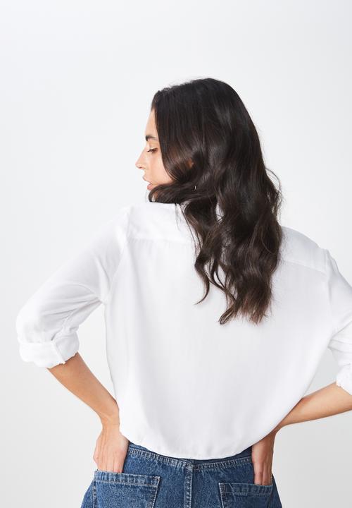 Cotton On - Serena tie front shirt - white