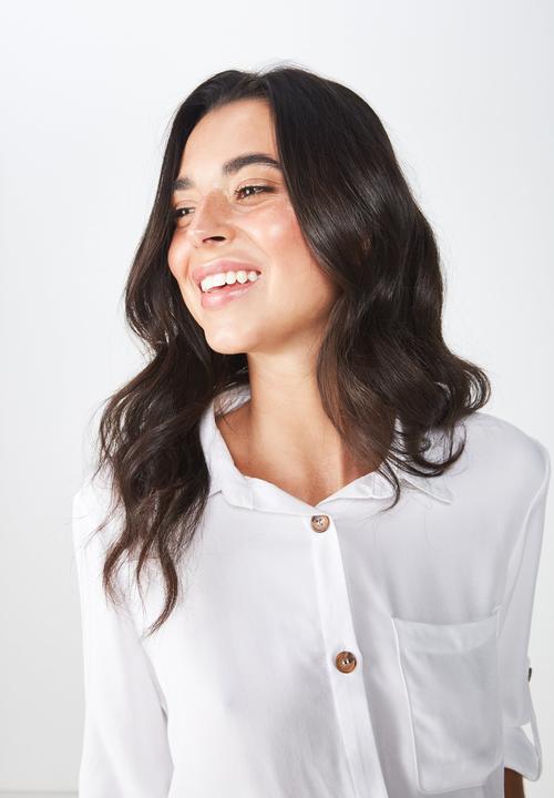 Cotton On - Serena tie front shirt - white