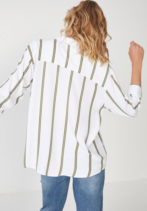 Cotton On - Lexie popover shirt - white & khaki