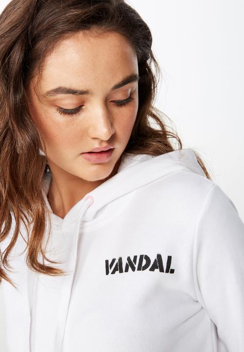 Cotton On - Delevinge graphic hoodie - white