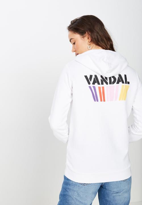Cotton On - Delevinge graphic hoodie - white