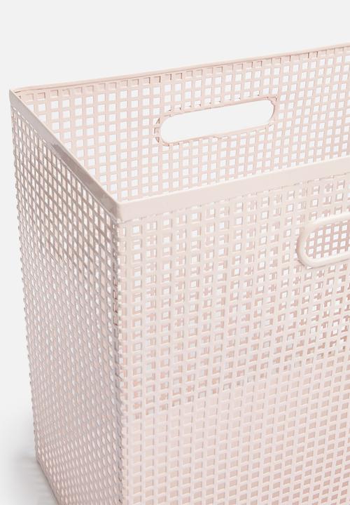 Sixth Floor - Perforated box storage - blush pink