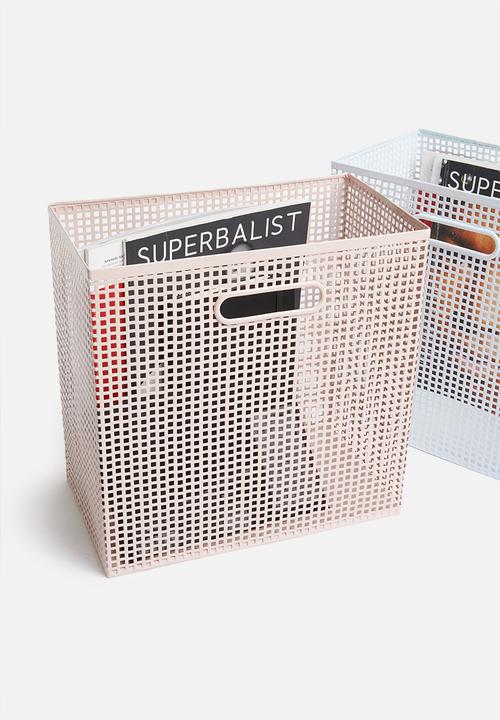Sixth Floor - Perforated box storage - blush pink