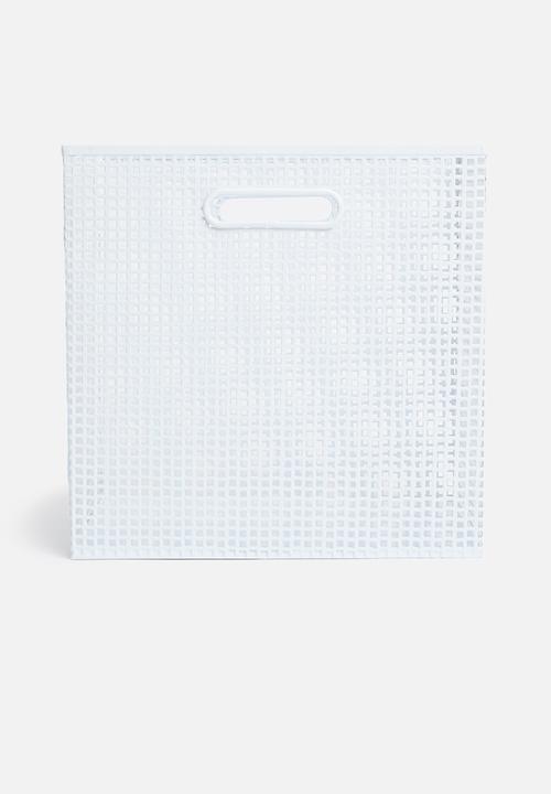 Sixth Floor - Perforated box storage - white