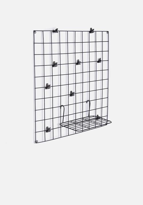 Sixth Floor - Square wire wall grid - black