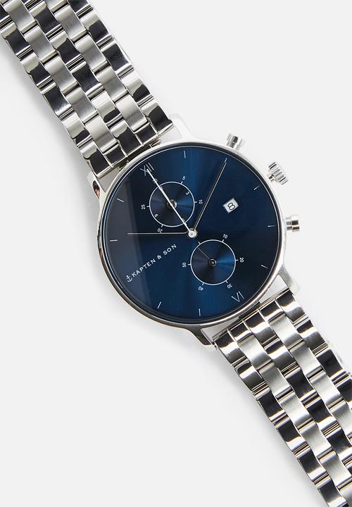 Kapten & Son - Chrono Silver -Blue Steel
