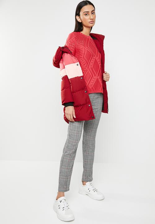 ONLY - Hilde long sleeve cable pullover - red