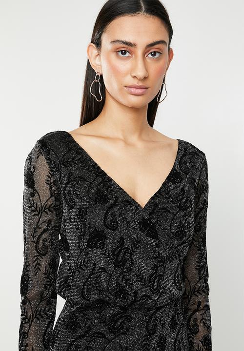 ONLY - Tayla long sleeve lace dress - black