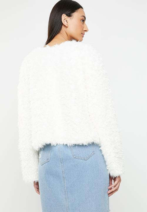 ONLY - Fiona long sleeve cardigan sweat - white