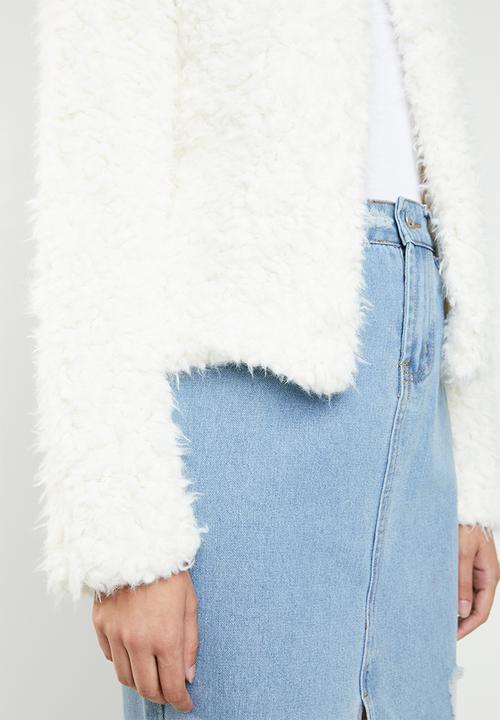 ONLY - Fiona long sleeve cardigan sweat - white