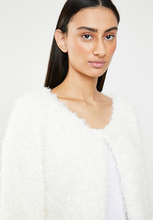 ONLY - Fiona long sleeve cardigan sweat - white