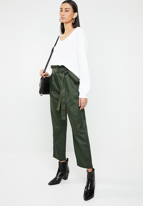 ONLY - Hilde v neck pullover knit - white