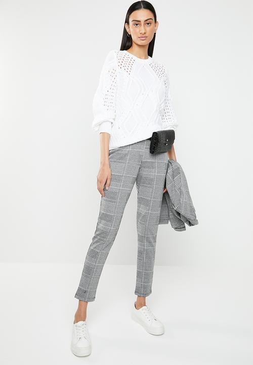 ONLY - Hilde long sleeve cable pullover - white