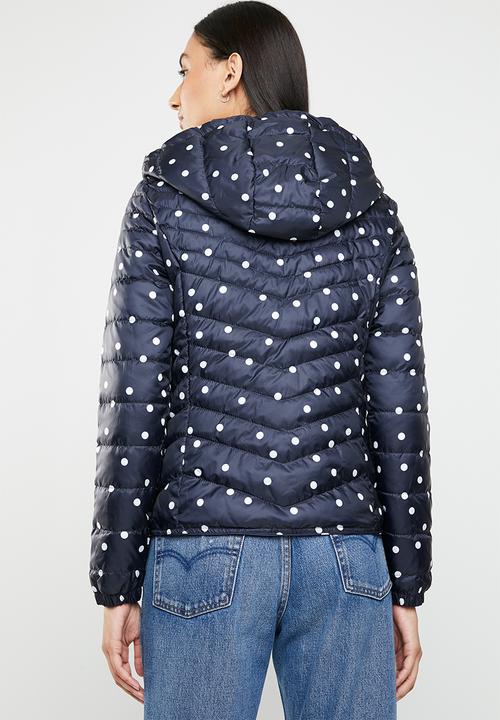ONLY - Demi printed puffer jacket - navy & white