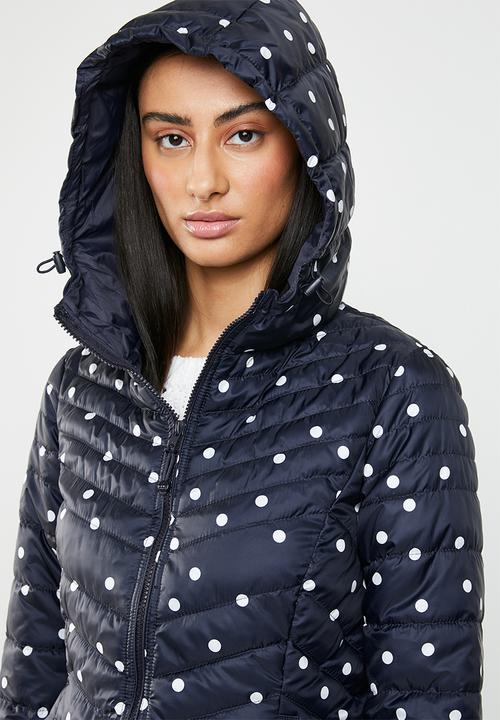 ONLY - Demi printed puffer jacket - navy & white