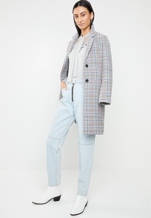 ONLY - Mojo long sleeve ruffle tie blouse - grey