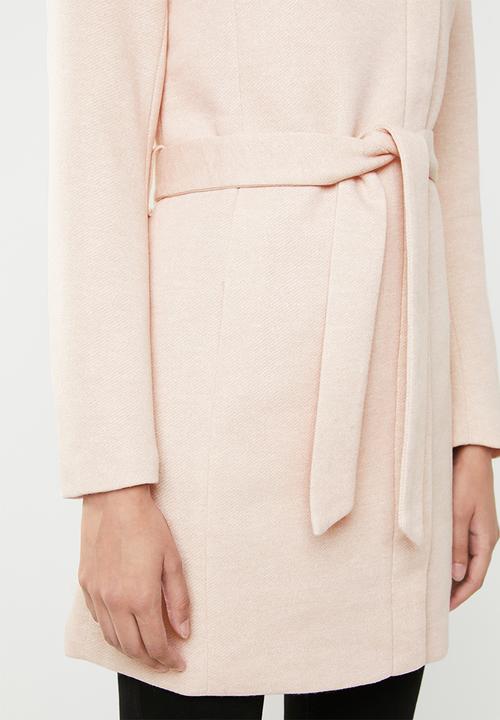 ONLY - Elli lightweight wrap coat - pink