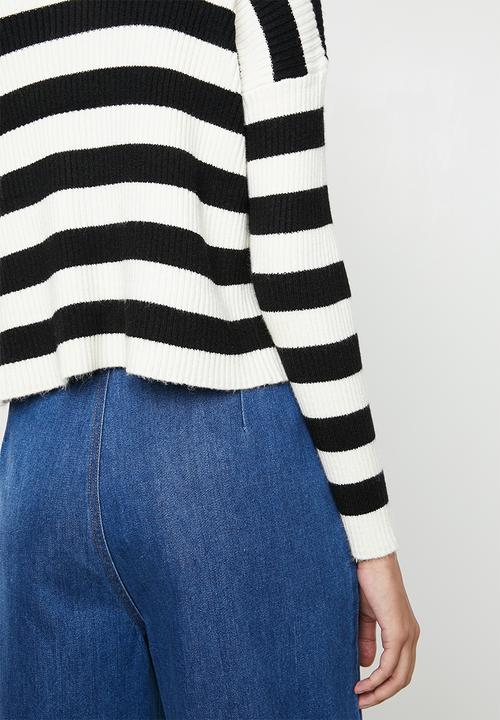 ONLY - Gwen long sleeve pullover knit - black & neutral
